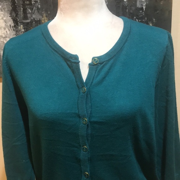 Teal Button Front 3/4 Sleeved Cardigan-Size XLP - Picture 5 of 9